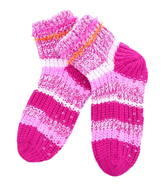 Woolen socks, isolated on white — Stock Photo, Image