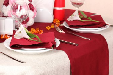 Restoran zarif Tablo ayarı