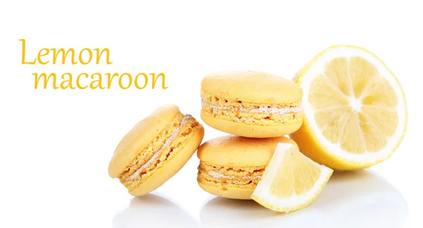 Lemon macaroons isolated on white — Stock Photo, Image