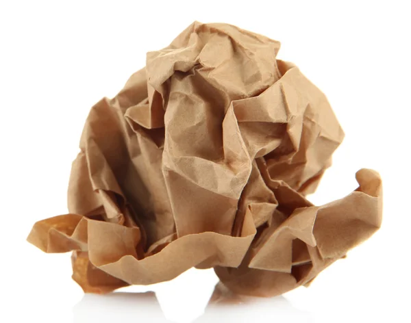 Crumpled paper ball isolated on white — Stock Photo, Image