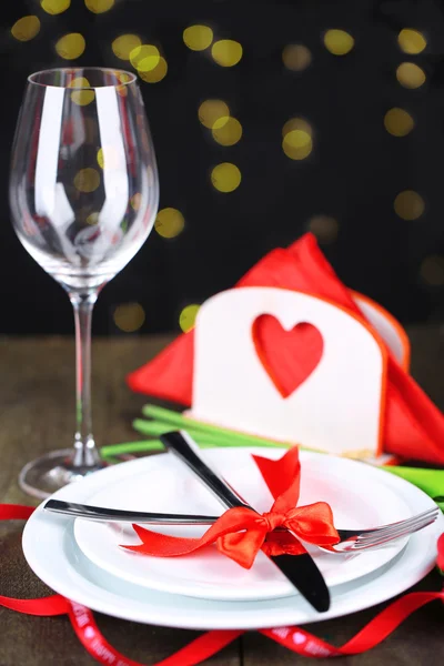 Romantic holiday table setting, close up Stock Image