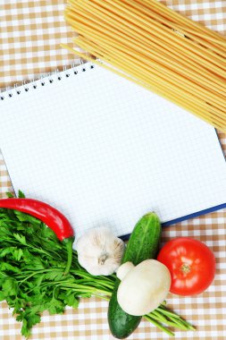 pişirme bir kavram. bakkaliye boş kitabı ile yakın çekim