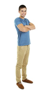 beyaz izole yakışıklı genç