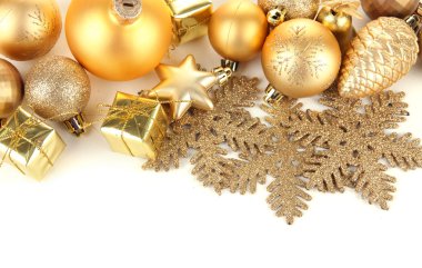 beyaz izole güzel Noel süsleri