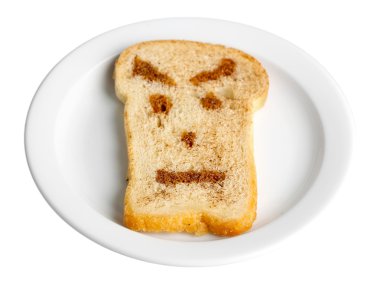 komik tost, üzerinde beyaz izole