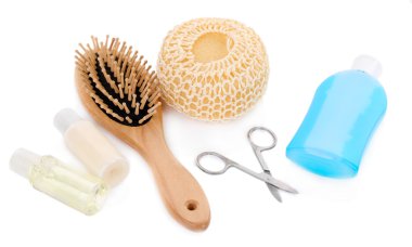 spa güzellik seti, üzerinde beyaz izole