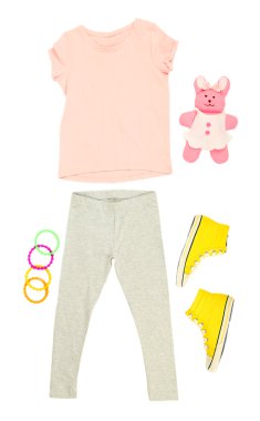 küçük kız, beyaz izole için güzel elbiseler