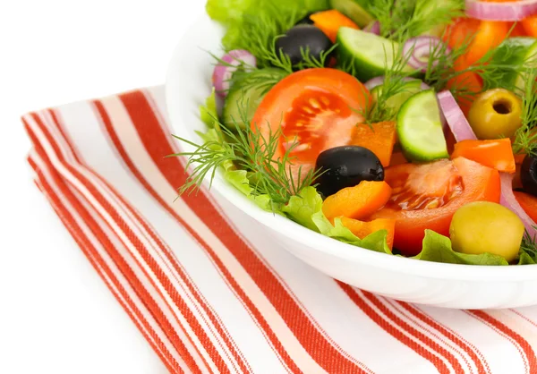 Frischer Salat im Teller aus nächster Nähe — Stockfoto