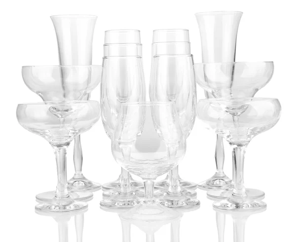 Cocktail and wine glasses, on gray background — Stock Photo, Image