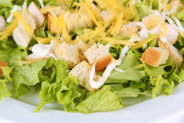 Caesar salad on white plate, close up — Stock Photo, Image