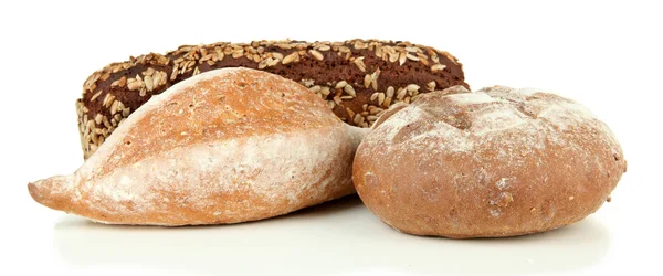 Composición con pan, aislado sobre blanco —  Fotos de Stock
