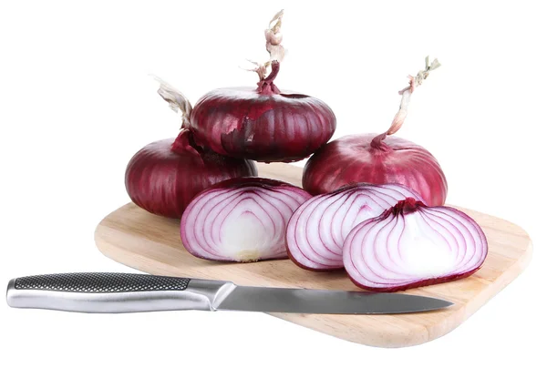 Fresh red onions isolated on white — Stock Photo, Image