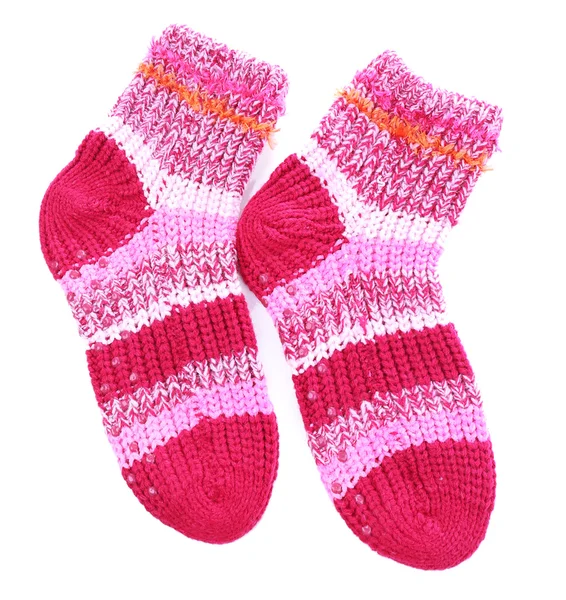 Woolen socks, isolated on white — Stock Photo, Image