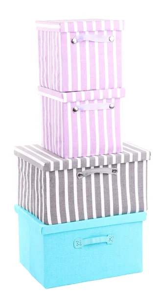 Textile boxes, isolated on white — Stock Photo, Image
