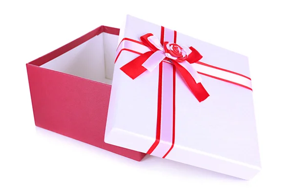 Beautiful gift box isolated on white — Stock Photo, Image