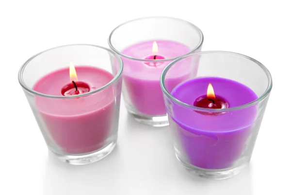 Beautiful colorful candles isolated on white — Stock Photo, Image