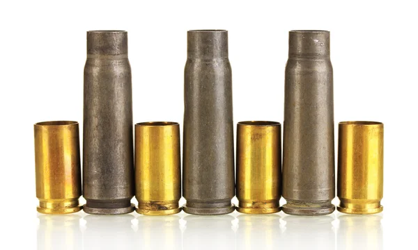 Shotgun cartridges isolated on white — Stock Photo, Image