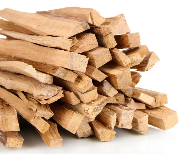 Stack of firewood isolated on white — Stock Photo, Image