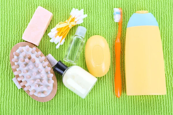 Hygienisk utrustning, färg bakgrunden — Stockfoto