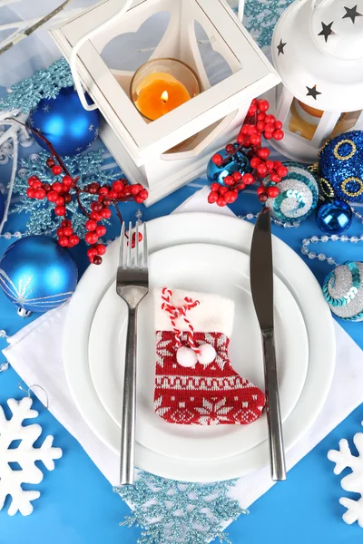 Serve tavola di Natale primo piano — Foto Stock