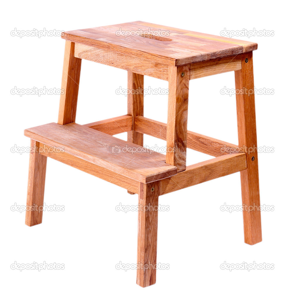 Small wooden ladder, isolated on white — Stock Photo © belchonock 38105715