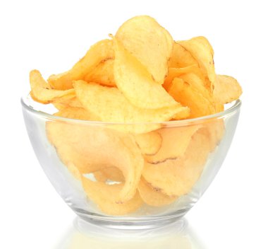 patates cipsi cam kapta beyaz izole