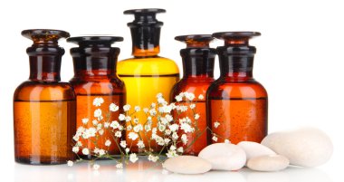 ilaç şişeleri üzerinde beyaz izole