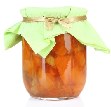 Kayısı reçeli, üzerinde beyaz izole