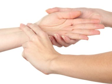 beyaz izole nabız ölçme