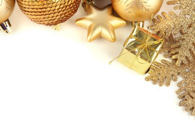 beyaz izole güzel Noel süsleri