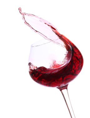 beyaz izole kırmızı şarap bardağı