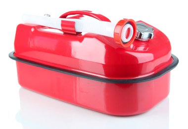 beyaz izole kırmızı dizel teneke kutu