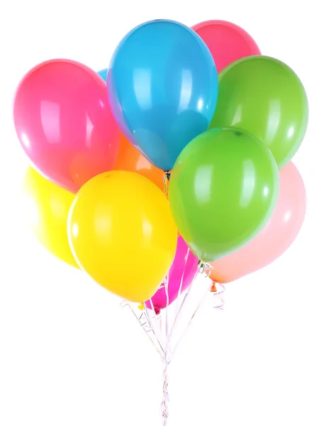 Красочные воздушные шары, изолированные на белом — стоковое фото