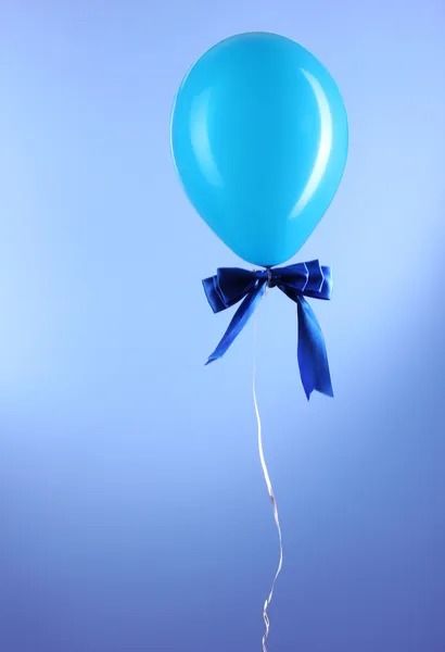 Blue one balloon on blue background — Stock Photo, Image