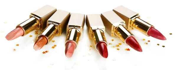 Beautiful lipsticks, isolated on white — Stock Photo, Image