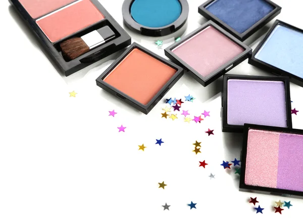 Mooie lichte eye shadows geïsoleerd op wit — Stockfoto