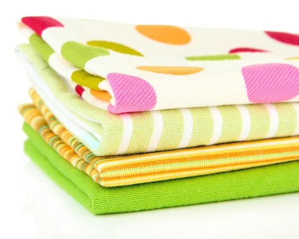 Kitchen towels isolated on white — Stock Photo, Image