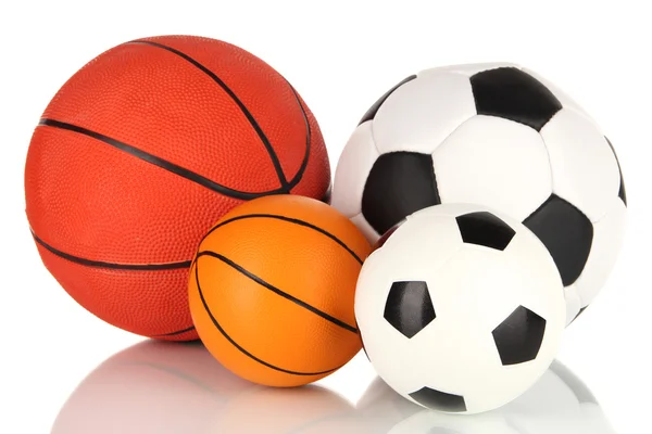 Sportowe piłki, na białym tle — Zdjęcie stockowe
