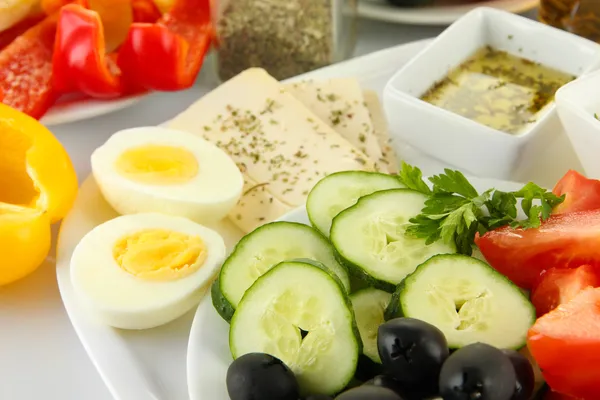 Traditionella turkiska frukost nära upp — Stockfoto