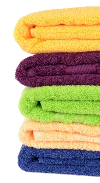 Bright towels isolated on white — Stock Photo, Image