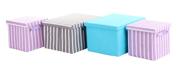 Текстильные коробки, изолированные на белом — стоковое фото