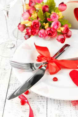 Ayarlama, romantik tatil tabloyu kapatın