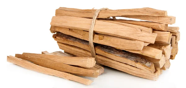 Pila di legna isolata su bianco — Foto Stock