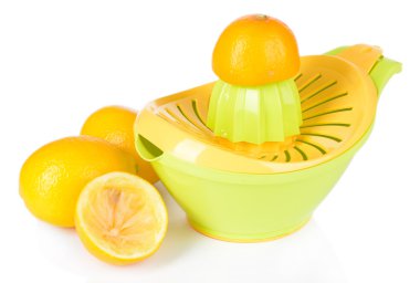 beyaz izole limon ve narenciye sıkacağı