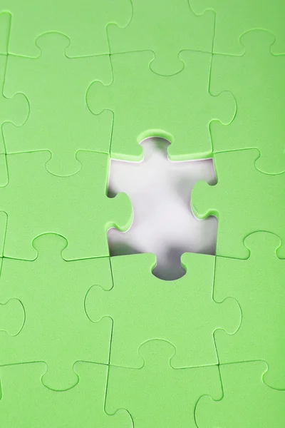 Last piece of jigsaw puzzle, close-up — Stock Photo, Image