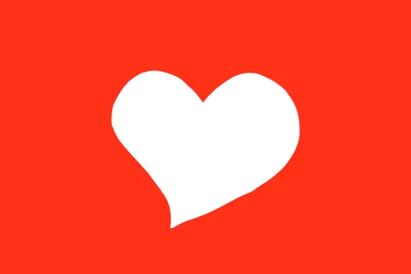 Papper hjärta på röd bakgrund — Stockfoto