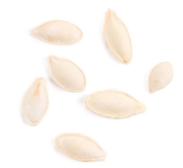 Pumpkin seeds isolated on white — Stock Photo, Image