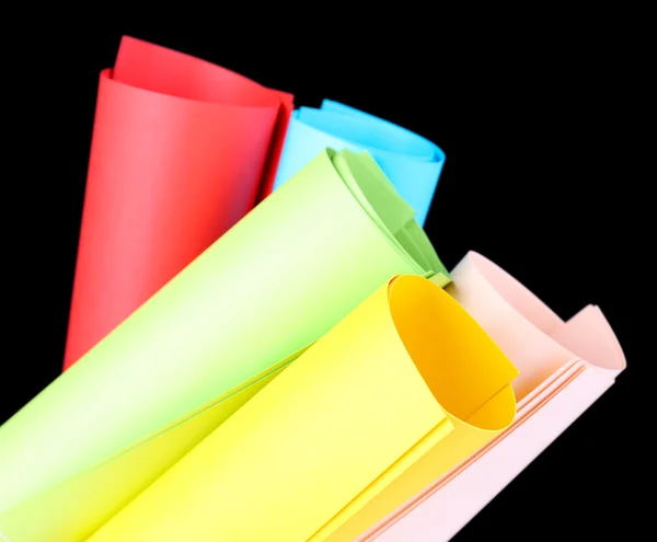 Colorful art paper on black background — Stock Photo, Image