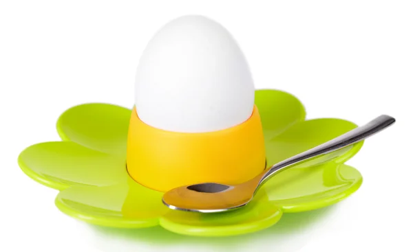 Vařená vejce egg CUPS izolované na bílém — Stock fotografie