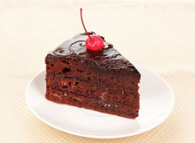 peçete çikolata sacher pastası yakın çekim